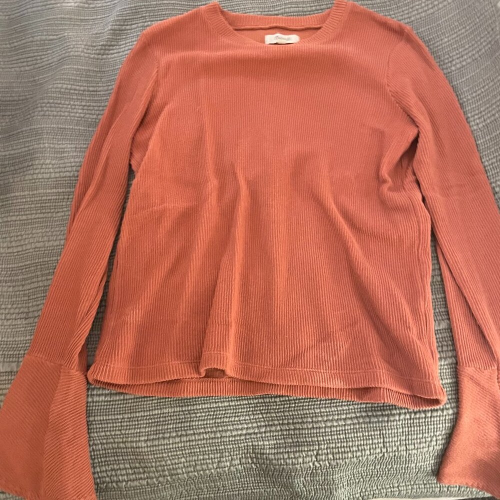 Madewell Orange Bell Sleeved Sweater